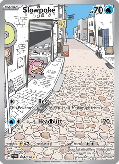Slowpoke — Scarlet & Violet #204, 2023. Illustrated by Toshinao Aoki.
