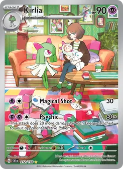 Kirlia — Scarlet & Violet #212, 2023. Illustrated by Jiro Sasumo.