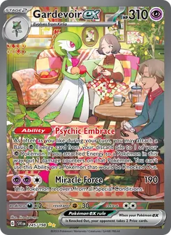 Gardevoir ex — Scarlet & Violet #245, 2023. Illustrated by Jiro Sasumo.