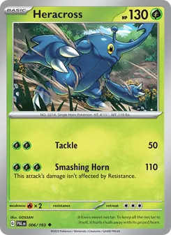 Heracross — Paldea Evolved #006, 2023. Illustrated by GOSSAN.