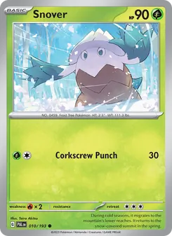Snover — Paldea Evolved #010, 2023. Illustrated by Taira Akitsu.