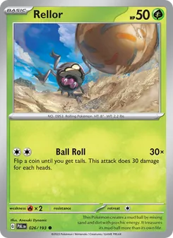Rellor — Paldea Evolved #026, 2023. Illustrated by Anesaki Dynamic.