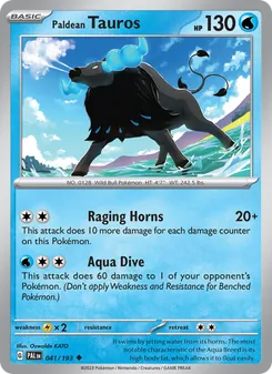 Paldean Tauros — Paldea Evolved #041, 2023. Illustrated by Oswaldo KATO.