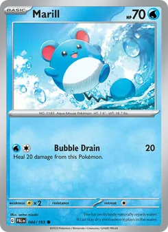 Marill — Paldea Evolved #044, 2023. Illustrated by saino misaki.
