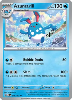 Azumarill — Paldea Evolved #045, 2023. Illustrated by En Morikura.