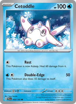 Cetoddle — Paldea Evolved #054, 2023. Illustrated by Saya Tsuruta.
