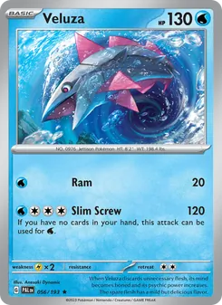 Veluza — Paldea Evolved #056, 2023. Illustrated by Anesaki Dynamic.