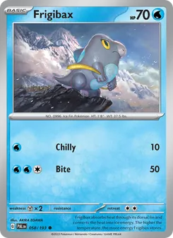 Frigibax — Paldea Evolved #058, 2023. Illustrated by AKIRA EGAWA.