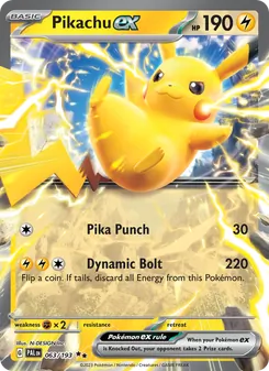 Pikachu ex — Paldea Evolved #063, 2023. Illustrated by N-DESIGN Inc..