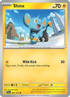 Shinx — Paldea Evolved #069, 2023. Illustrated by Oswaldo KATO.