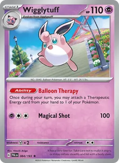 Wigglytuff — Paldea Evolved #084, 2023. Illustrated by Hitoshi Ariga.