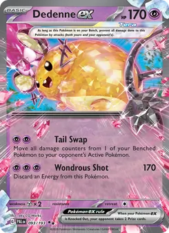Dedenne ex — Paldea Evolved #093, 2023. Illustrated by aky CG Works.