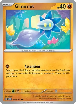 Glimmet — Paldea Evolved #124, 2023. Illustrated by Mizue.
