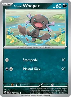 Paldean Wooper — Paldea Evolved #129, 2023. Illustrated by Saya Tsuruta.