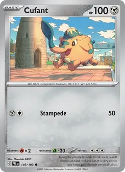 Cufant — Paldea Evolved #149, 2023. Illustrated by Oswaldo KATO.