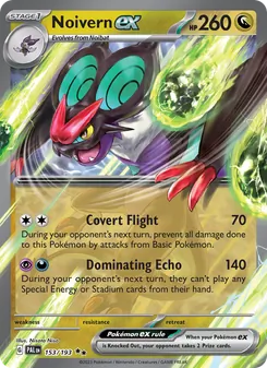 Noivern ex — Paldea Evolved #153, 2023. Illustrated by Nisota Niso.