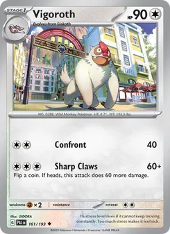 Vigoroth — Paldea Evolved #161, 2023. Illustrated by GIDORA.