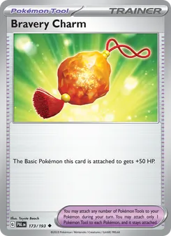 Bravery Charm — Paldea Evolved #173, 2023. Illustrated by Toyste Beach.
