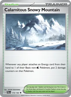 Calamitous Snowy Mountain — Paldea Evolved #174, 2023. Illustrated by AYUMI ODASHIMA.