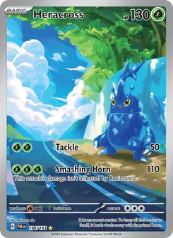 Heracross — Paldea Evolved #194, 2023. Illustrated by Kurata So.