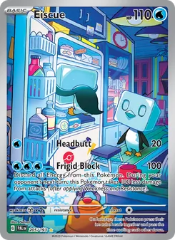 Eiscue — Paldea Evolved #205, 2023. Illustrated by Nelnal.