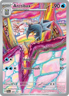 Arctibax — Paldea Evolved #209, 2023. Illustrated by Tomokazu Komiya.