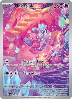 Tinkatink — Paldea Evolved #216, 2023. Illustrated by Tika Matsuno.
