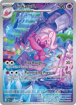 Tinkatuff — Paldea Evolved #217, 2023. Illustrated by Tika Matsuno.