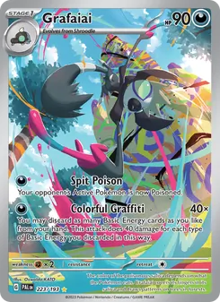 Grafaiai — Paldea Evolved #223, 2023. Illustrated by Oswaldo KATO.