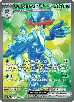 Quaquaval ex — Paldea Evolved #235, 2023. Illustrated by 5ban Graphics.