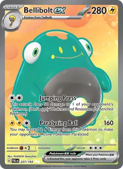 Bellibolt ex — Paldea Evolved #237, 2023. Illustrated by PLANETA Yamashita.
