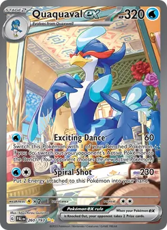 Quaquaval ex — Paldea Evolved #260, 2023. Illustrated by Souichirou Gunjima.