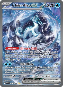 Chien-Pao ex — Paldea Evolved #261, 2023. Illustrated by kodama.