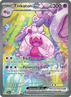 Tinkaton ex — Paldea Evolved #262, 2023. Illustrated by Tika Matsuno.