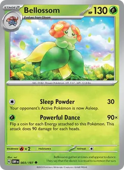 Bellossom — Obsidian Flames #003, 2023. Illustrated by sui.