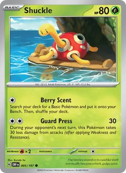 Shuckle — Obsidian Flames #005, 2023. Illustrated by Kurata So.
