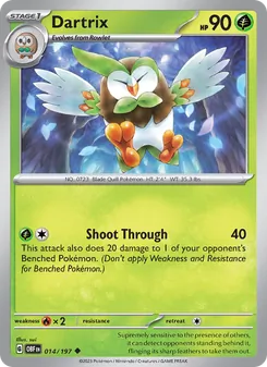 Dartrix — Obsidian Flames #014, 2023. Illustrated by sui.