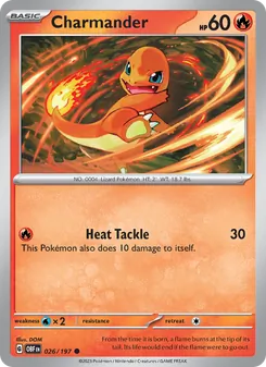 Charmander — Obsidian Flames #026, 2023. Illustrated by DOM.