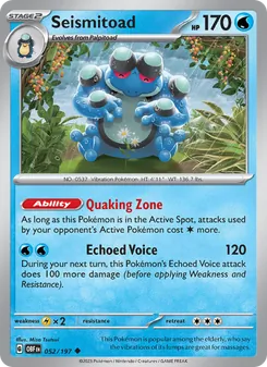 Seismitoad — Obsidian Flames #052, 2023. Illustrated by Misa Tsutsui.