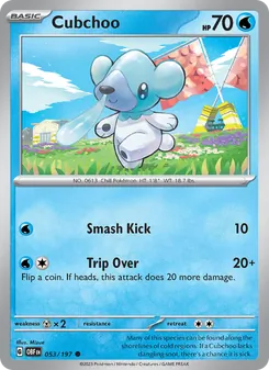 Cubchoo — Obsidian Flames #053, 2023. Illustrated by Mizue.