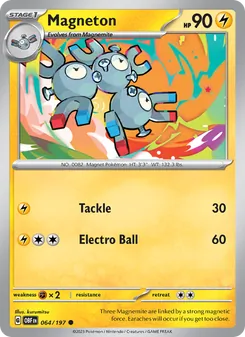 Magneton — Obsidian Flames #064, 2023. Illustrated by kurumitsu.