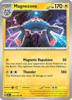 Magnezone — Obsidian Flames #065, 2023. Illustrated by Anesaki Dynamic.