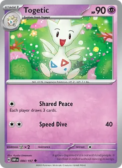 Togetic — Obsidian Flames #084, 2023. Illustrated by Kyoko Umemoto.