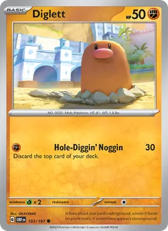 Diglett — Obsidian Flames #103, 2023. Illustrated by OKACHEKE.