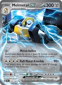Melmetal ex — Obsidian Flames #153, 2023. Illustrated by PLANETA Igarashi.