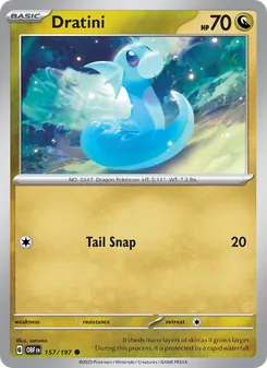 Dratini — Obsidian Flames #157, 2023. Illustrated by satoma.