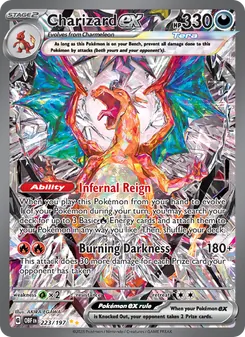 Charizard ex — Obsidian Flames #223, 2023. Illustrated by AKIRA EGAWA.