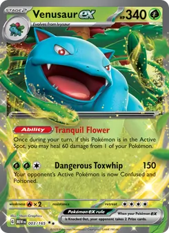 Venusaur ex — 151 #003, 2023. Illustrated by 5ban Graphics.