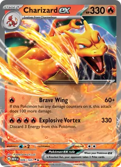 Charizard ex — 151 #006, 2023. Illustrated by PLANETA Mochizuki.