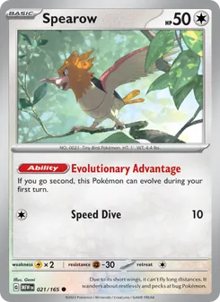 Spearow — 151 #021, 2023. Illustrated by Gemi.
